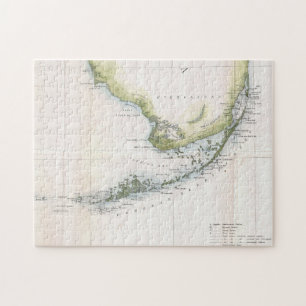  kaart van de Florida Keys (1852) Legpuzzel