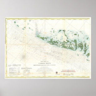 kaart van de Florida Keys (1859) 2 Poster