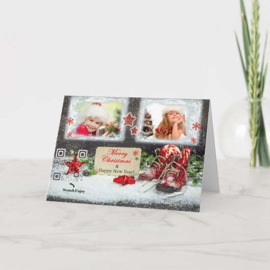 Kaart van de Foto van de Schoen van Kerstmis van (Voorkant)