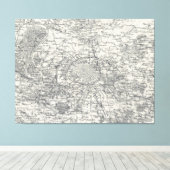 kaart van de Franse Vicinity (1841) Canvas Afdruk (Insitu (Houten vloer))