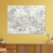 kaart van de Franse Vicinity (1841) Canvas Afdruk (Insitu (Woonkamer))