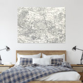kaart van de Franse Vicinity (1841) Canvas Afdruk (Insitu (Slaapkamer))