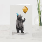 Kaart van de geboorte met Beer Gevouwen Wenskaart (Voorkant)