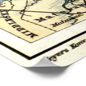  kaart van de gemeente New York (1890) Poster (Hoek)