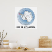 Kaart van de geografische ligging van Antarctica Poster (Keuken)