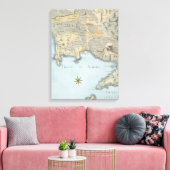 Kaart van de Golf van Napels en omgeving Canvas Afdruk (Insitu (Woonkamer))