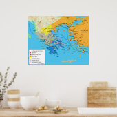 Kaart van de Griekse wereld tijdens de Perzische o Poster (Keuken)