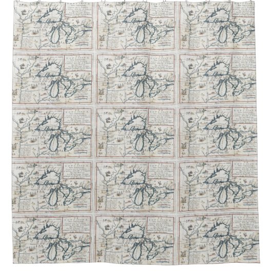  kaart van de Grote Meren (1696) Douchegordijn (Voorkant)