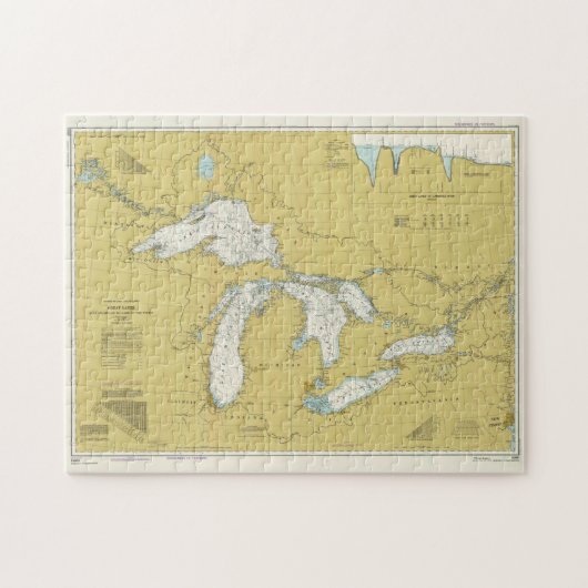  kaart van de Grote Meren (1979) Legpuzzel (Horizontaal)