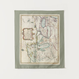  kaart van de Grote Meren in Frankrijk Wandkleed