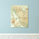 Kaart van de Grote Trunk Pacific Railway Canvas Afdruk (Insitu (Houten vloer))