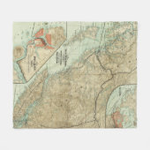 Kaart van de Grote Trunk Pacific Railway Fleece Deken (Voorkant (Horizontaal))