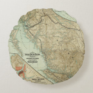 Kaart van de Grote Trunk Pacific Railway Rond Kussen