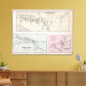  kaart van de Hamptons (1873) Canvas Afdruk (Insitu (Woonkamer))