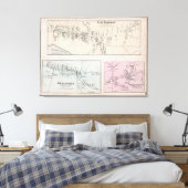  kaart van de Hamptons (1873) Canvas Afdruk (Insitu (Slaapkamer))