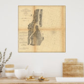 kaart van de haven van Sint Augustinus (1862) Poster (Keuken)