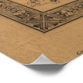 Kaart van de Hawaï (1876) Poster (Hoek)