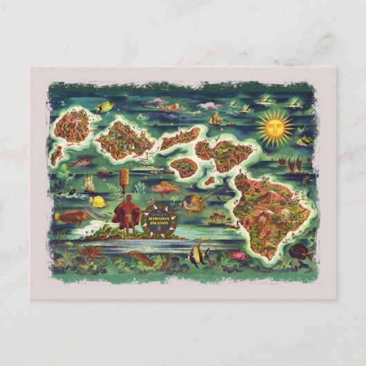 Kaart van de Hawaï 1950 (Voorkant)
