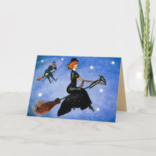 Kaart van de Heks van vintage Halloween de