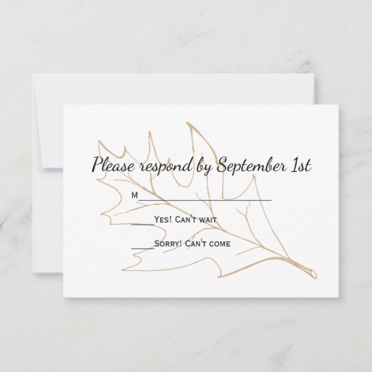 Kaart van de herfst-Oak Leaf Wedding RSVP Response (Voorkant)
