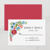 Kaart van de Hongaarse rode rozenweduwnaar RSVP (Voorkant / Achterkant)