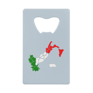 Kaart van de Italiaanse wijnstop. Wijnstop Kredietkaart Flessenopener