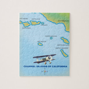 Kaart van de Kanaaleilanden van Californië Legpuzzel