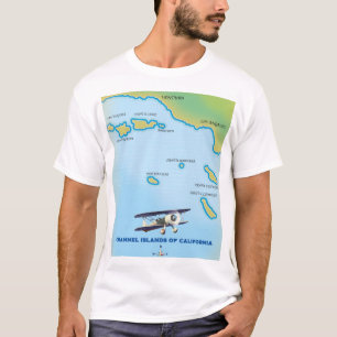 Kaart van de Kanaaleilanden van Californië T-shirt
