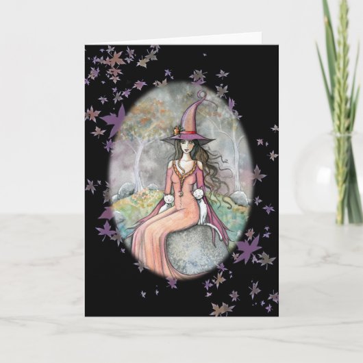 Kaart van de Kat van de Heks van Halloween van (Voorkant)