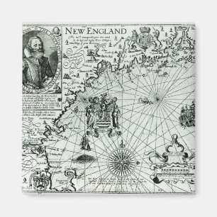 Kaart van de kust van New England Magneet