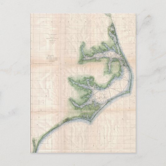  kaart van de kust van North Carolina (1875) (Voorkant)