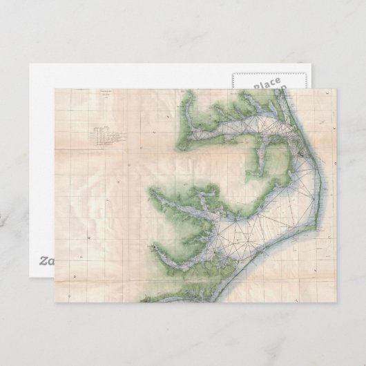 kaart van de kust van North Carolina (1875) (Voorkant / Achterkant)