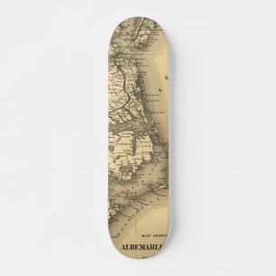  kaart van de kust van North Carolina (1887) Skateboard
