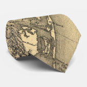  kaart van de kust van North Carolina (1887) Stropdas (Opgerold)