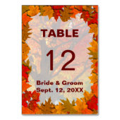 Kaart van de liefdesherfst Wedding Table (Achterkant)