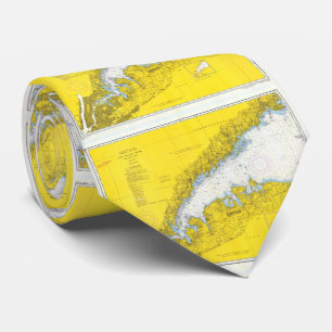  kaart van de Long Island Sound (1958) Stropdas