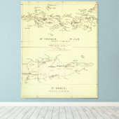  kaart van de Maagdeneilanden (1853) Canvas Afdruk (Insitu (Houten vloer))