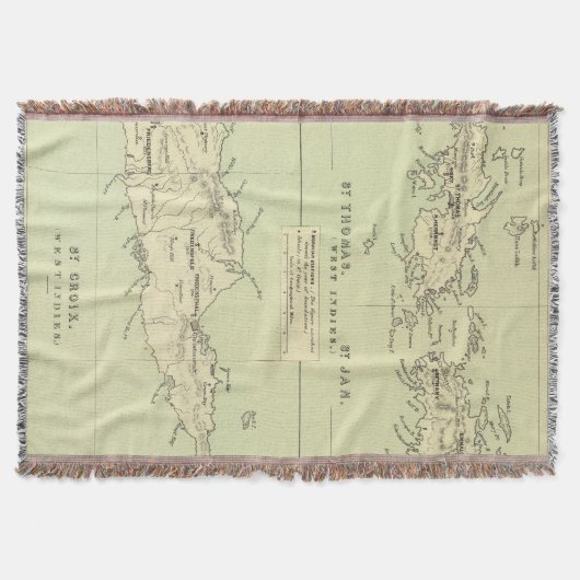  kaart van de Maagdeneilanden (1853) Deken (Voorkant)