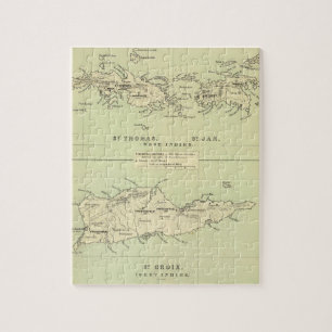  kaart van de Maagdeneilanden (1853) Legpuzzel