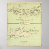  kaart van de Maagdeneilanden (1853) Poster (Voorkant)