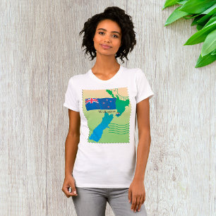 Kaart van de Nieuw-Zeelandse vrouw T-Shirt