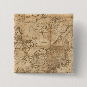 Kaart van de noordelijke en de Midden-Amerikaanse Vierkante Button 5,1 Cm