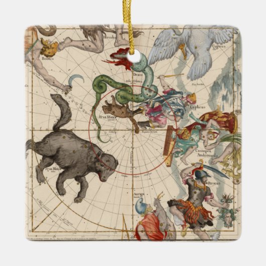  kaart van de Noordpool Keramisch Ornament (Voorkant)