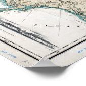 kaart van de Noordpool Poster (Hoek)