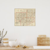 Kaart van de olieregio Pennsylvania Poster (Keuken)