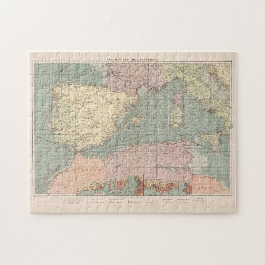  kaart van de oostelijke mediterrane havens legpuzzel (Horizontaal)