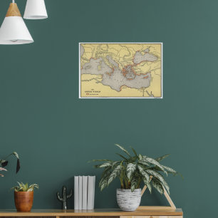 Kaart van de oude Griekse wereld (1899) Poster