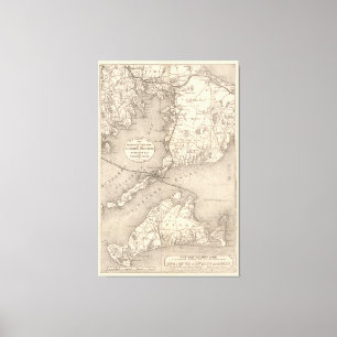  kaart van de oude kolonielijn van Kaapverdië (18 Canvas Afdruk