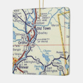 kaart van de oude stad Maine Keramisch Ornament (Links)