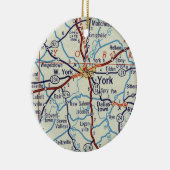 kaart van de PA van York Keramisch Ornament (Rechts)